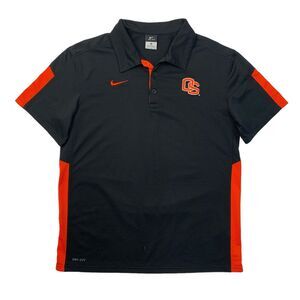 Nike Polo Shirt Men M Medium Black Dri Fit Performance Oregon State Beavers Logo
